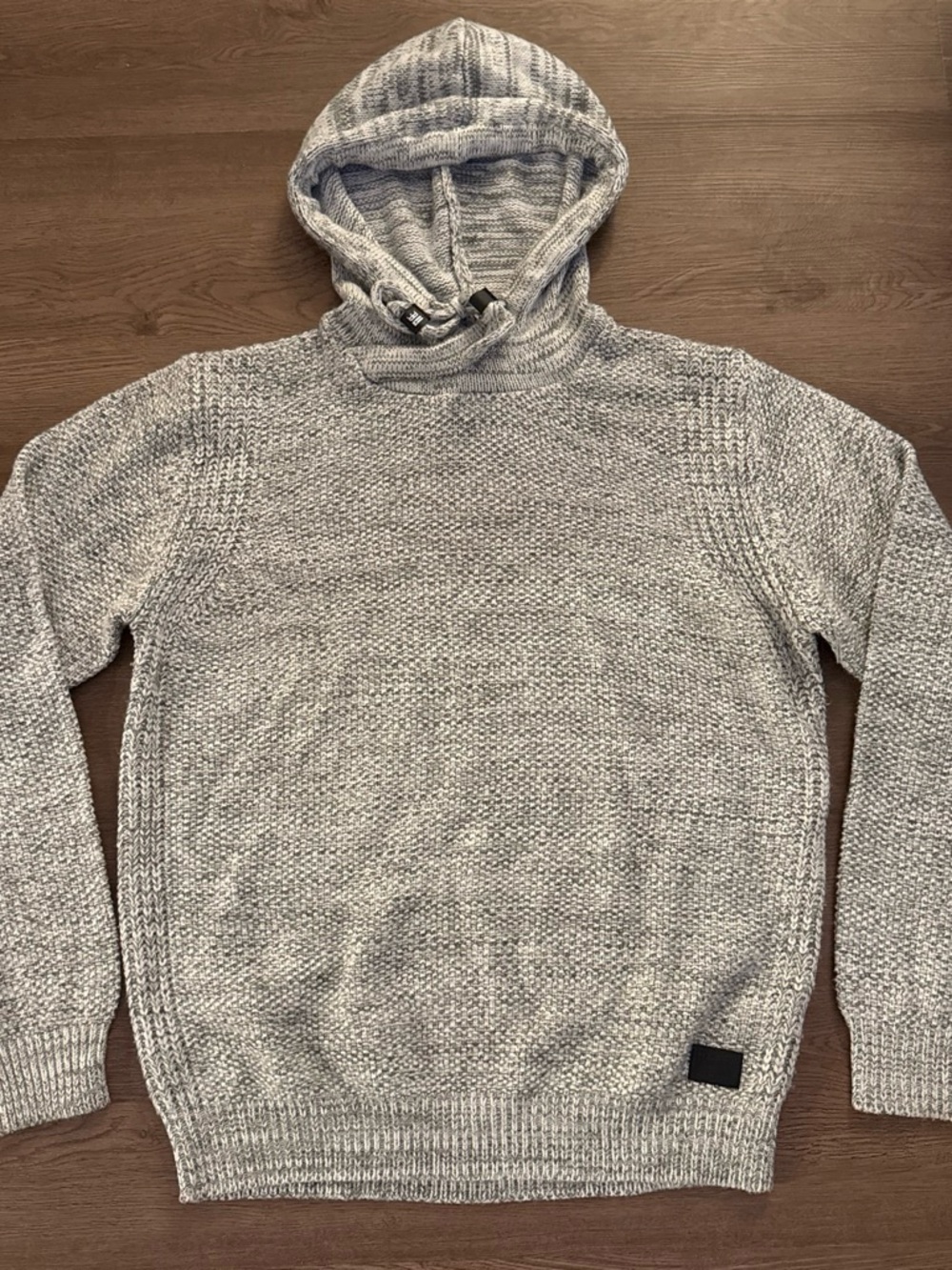 Men's Hooded Knit Pullover Sweater - Gray Marled